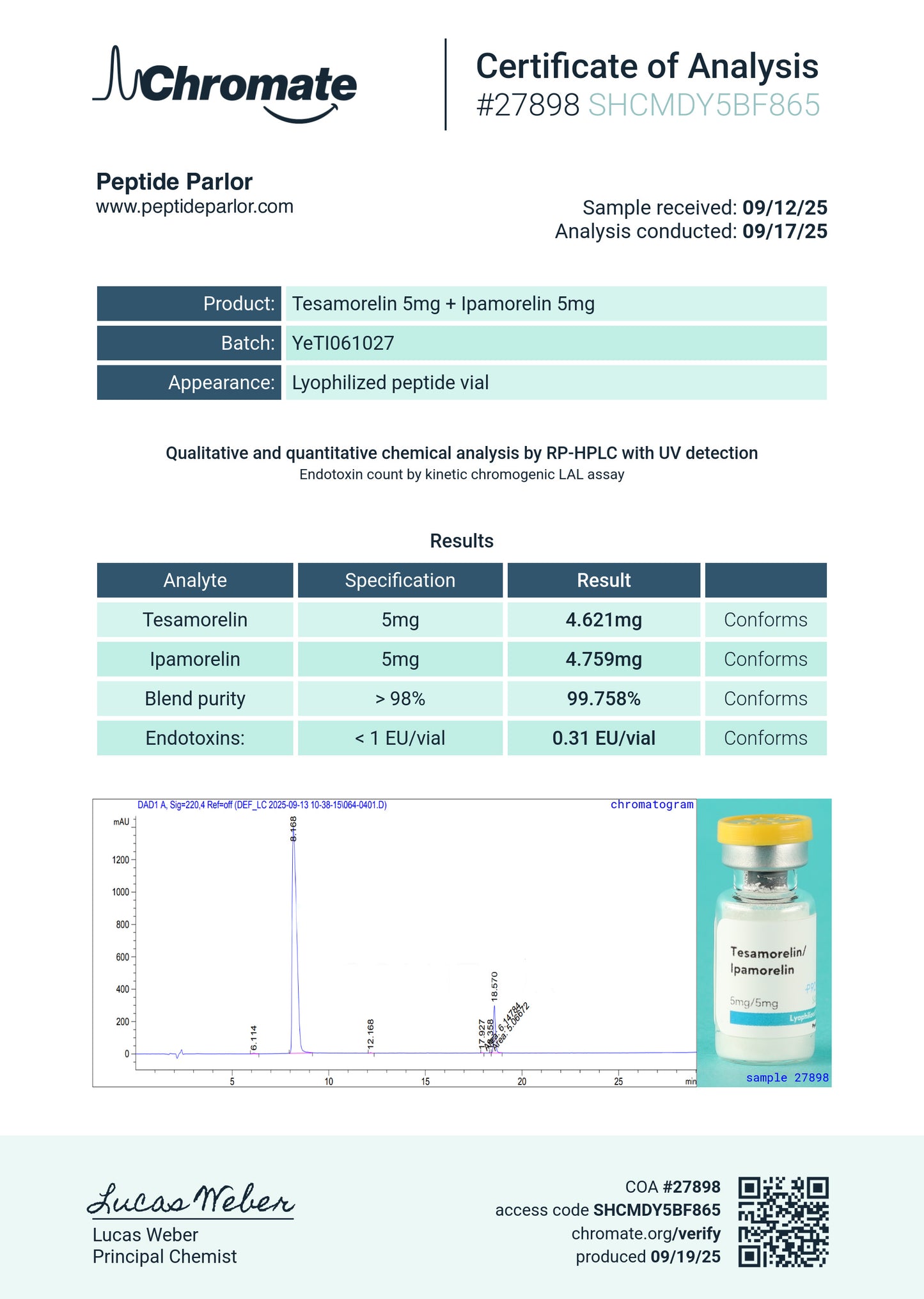 Tesamorelin (5mg)/Ipamorelin (5mg) Blend